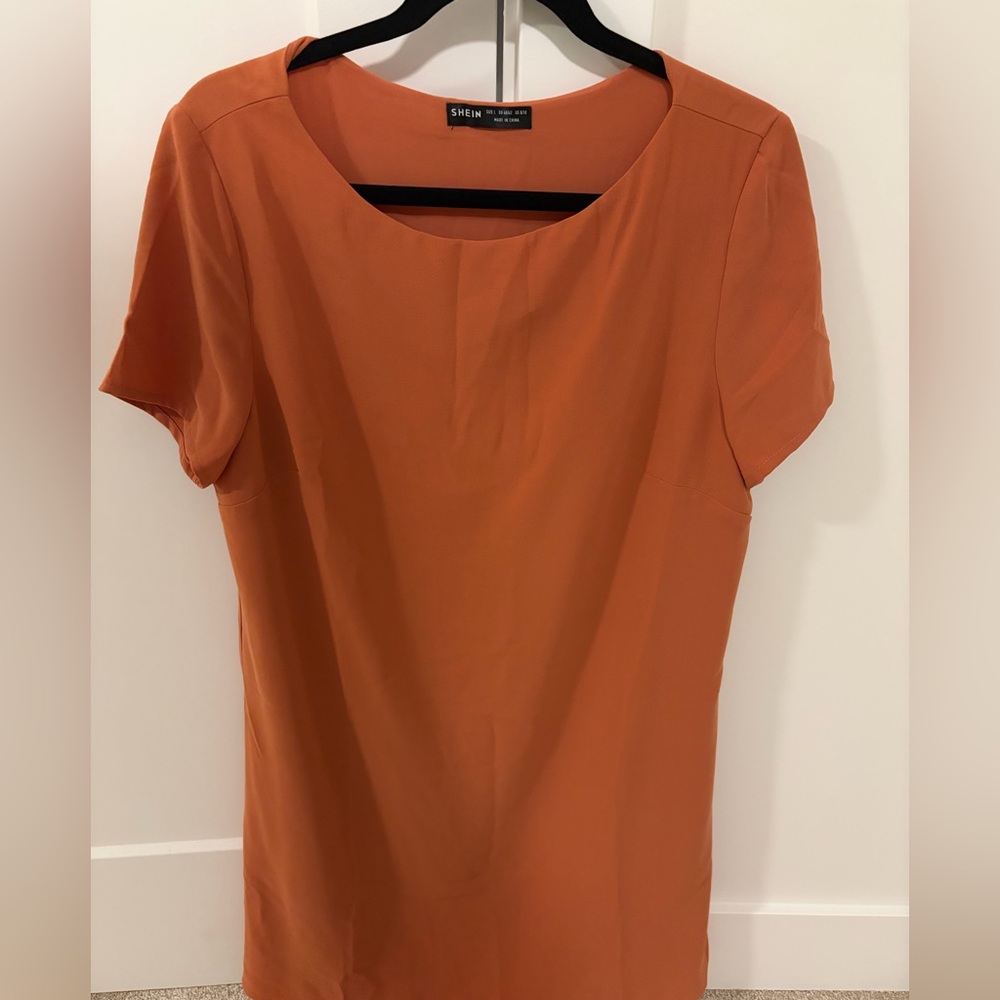 SHEIN Burnt Orange Short Sleeve Dress